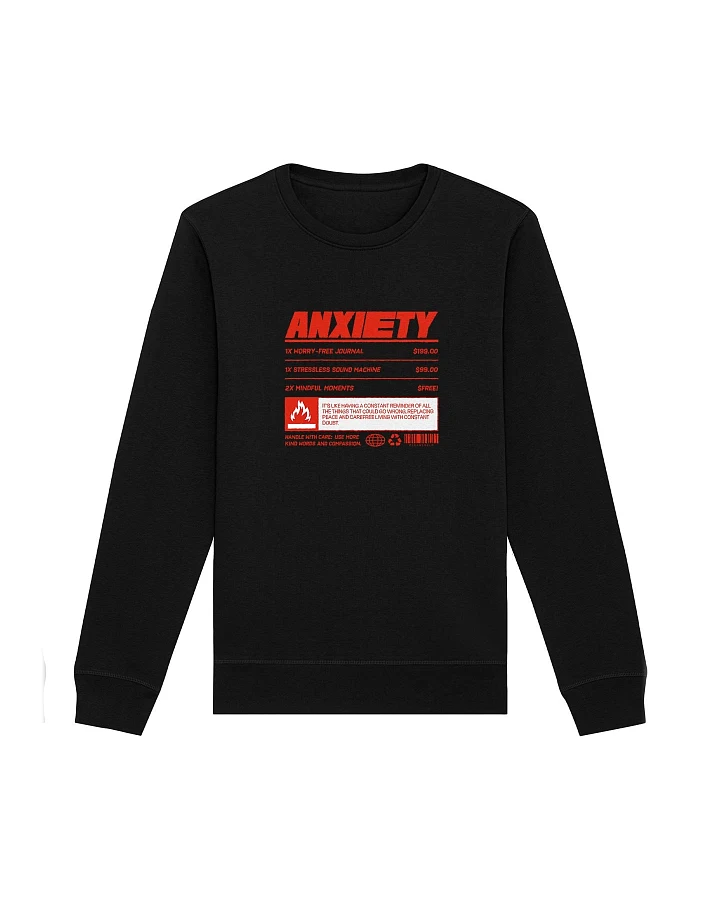 Oat Milk Club Damen vegan Sweatshirt Anxiety Schwarz