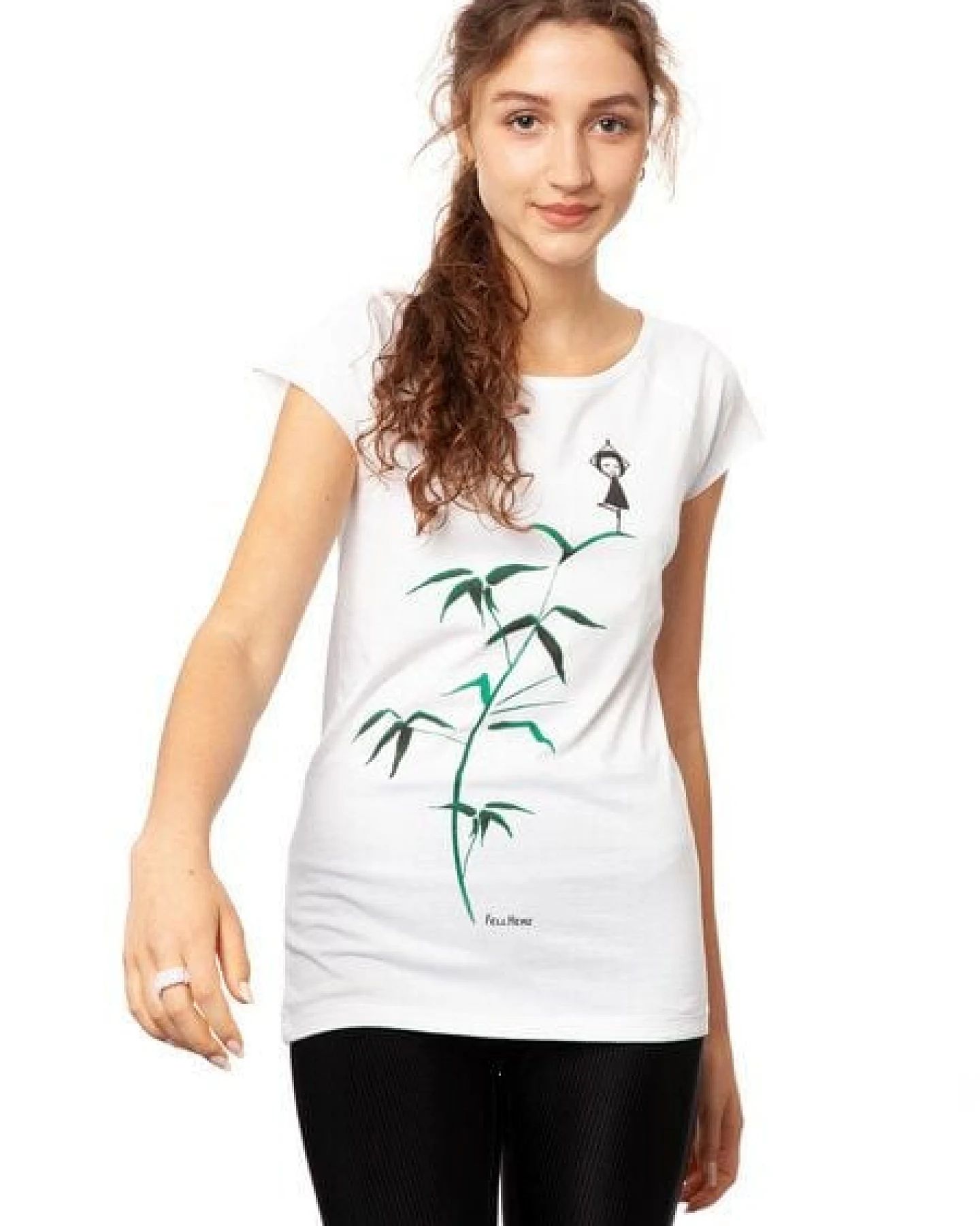 FellHerz Damen T-Shirt Yogamädchen Bio Fair – Ansicht 4