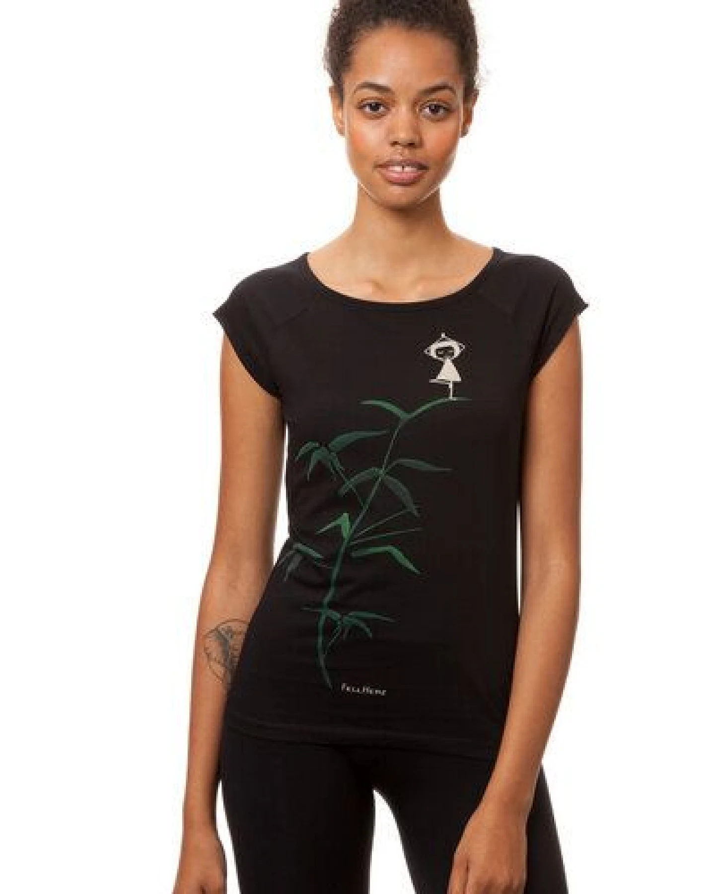 FellHerz Damen T-Shirt Yogamädchen Bio Fair – Ansicht 2