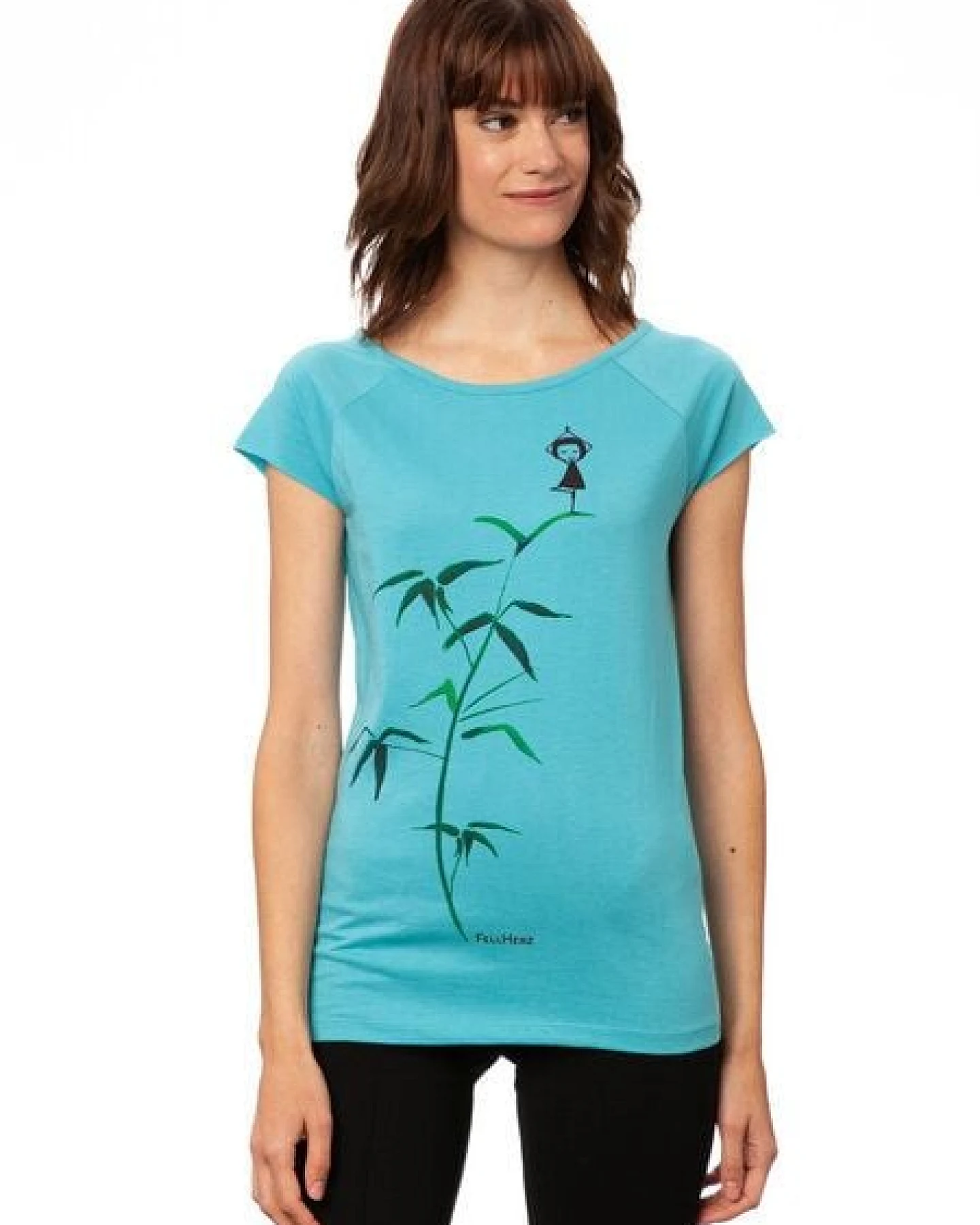 FellHerz Damen T-Shirt Yogamädchen Bio Fair – Ansicht 4