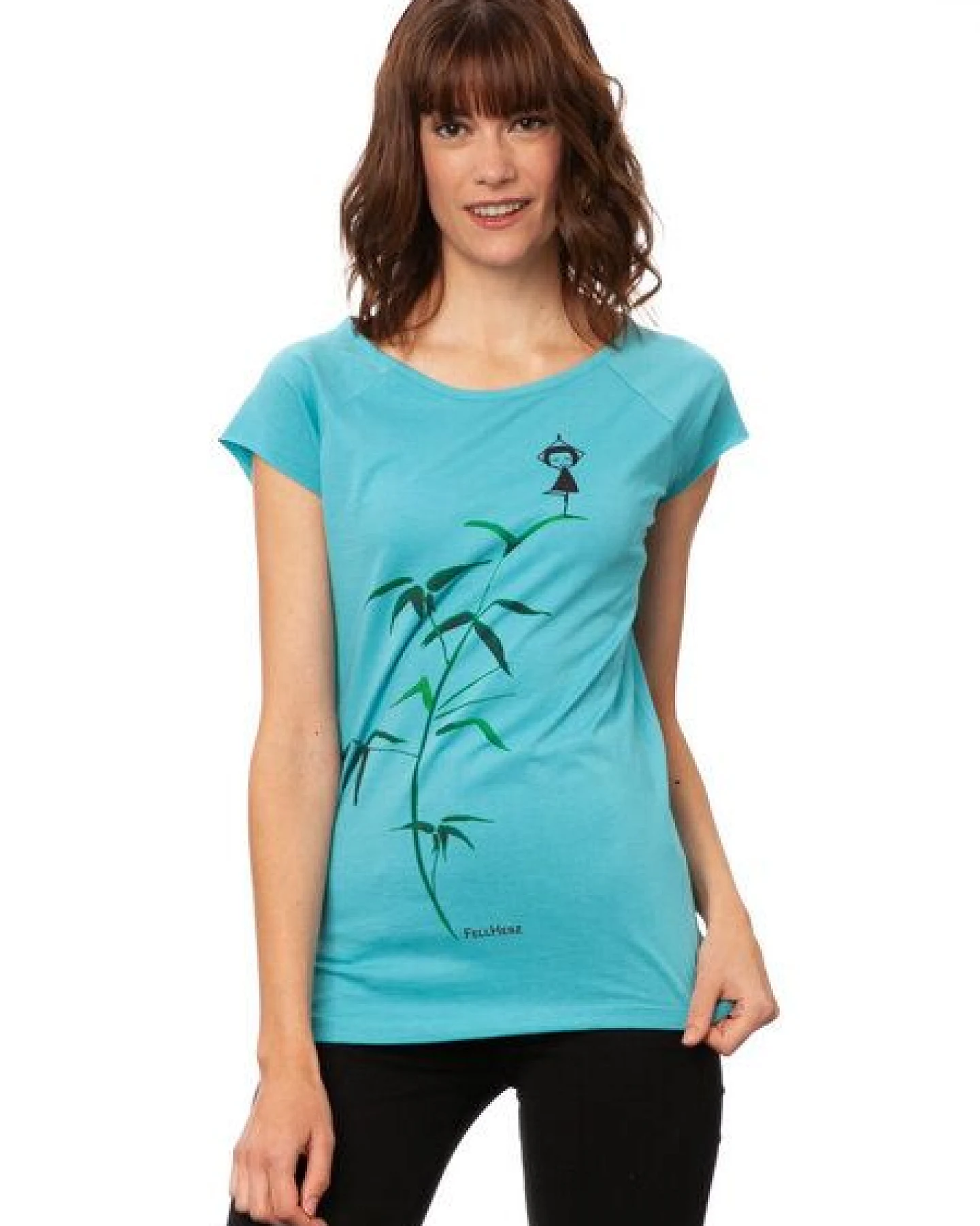 FellHerz Damen T-Shirt Yogamädchen Bio Fair – Ansicht 3