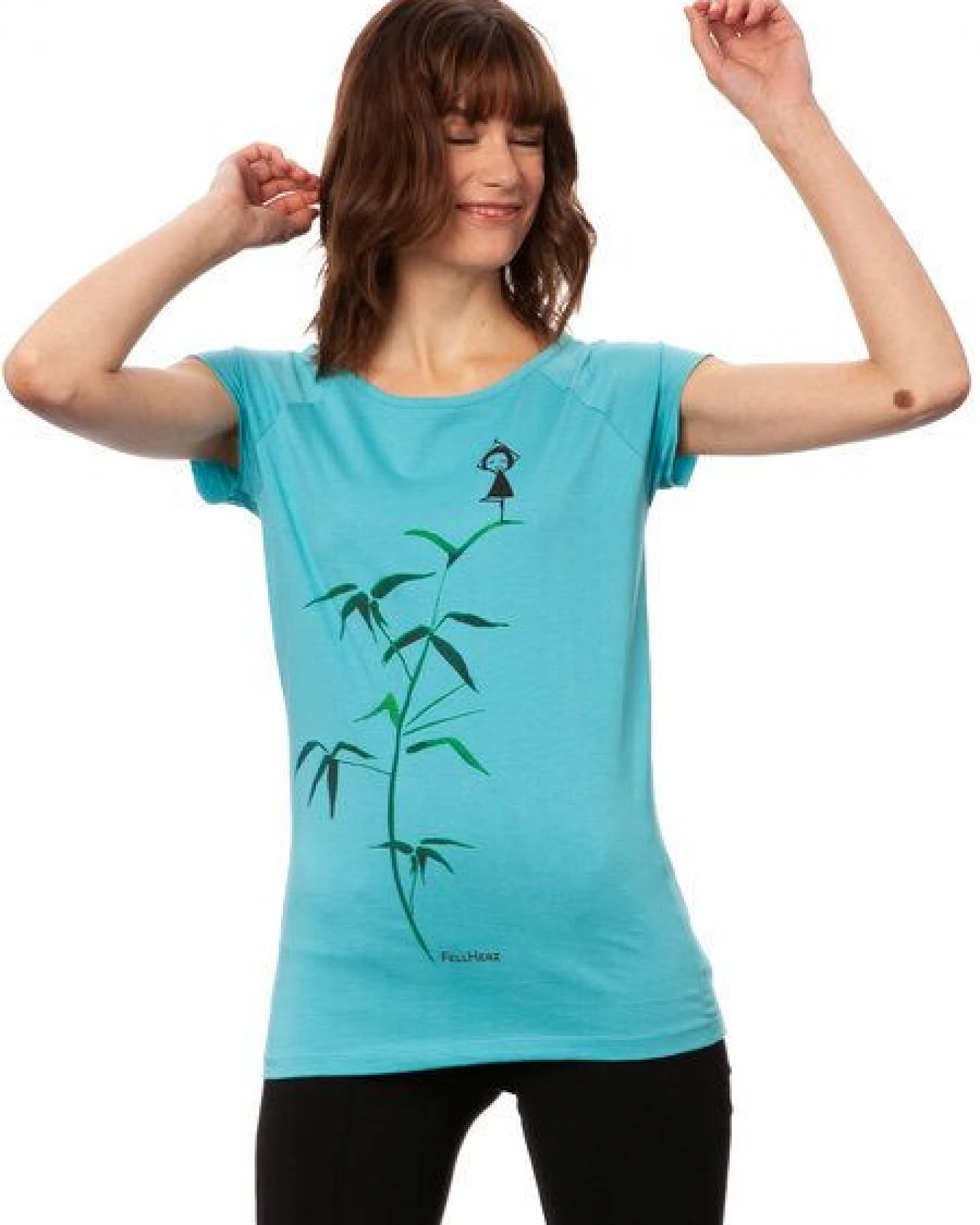 FellHerz Damen T-Shirt Yogamädchen Bio Fair – Ansicht 2