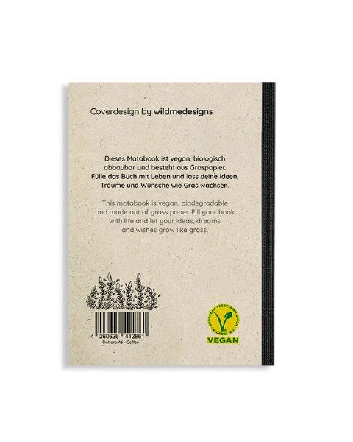 matabooks® Nachhaltiges A6 Notizbuch/Journal/Schreibblock aus Graspapier – Dahara – Ansicht 3