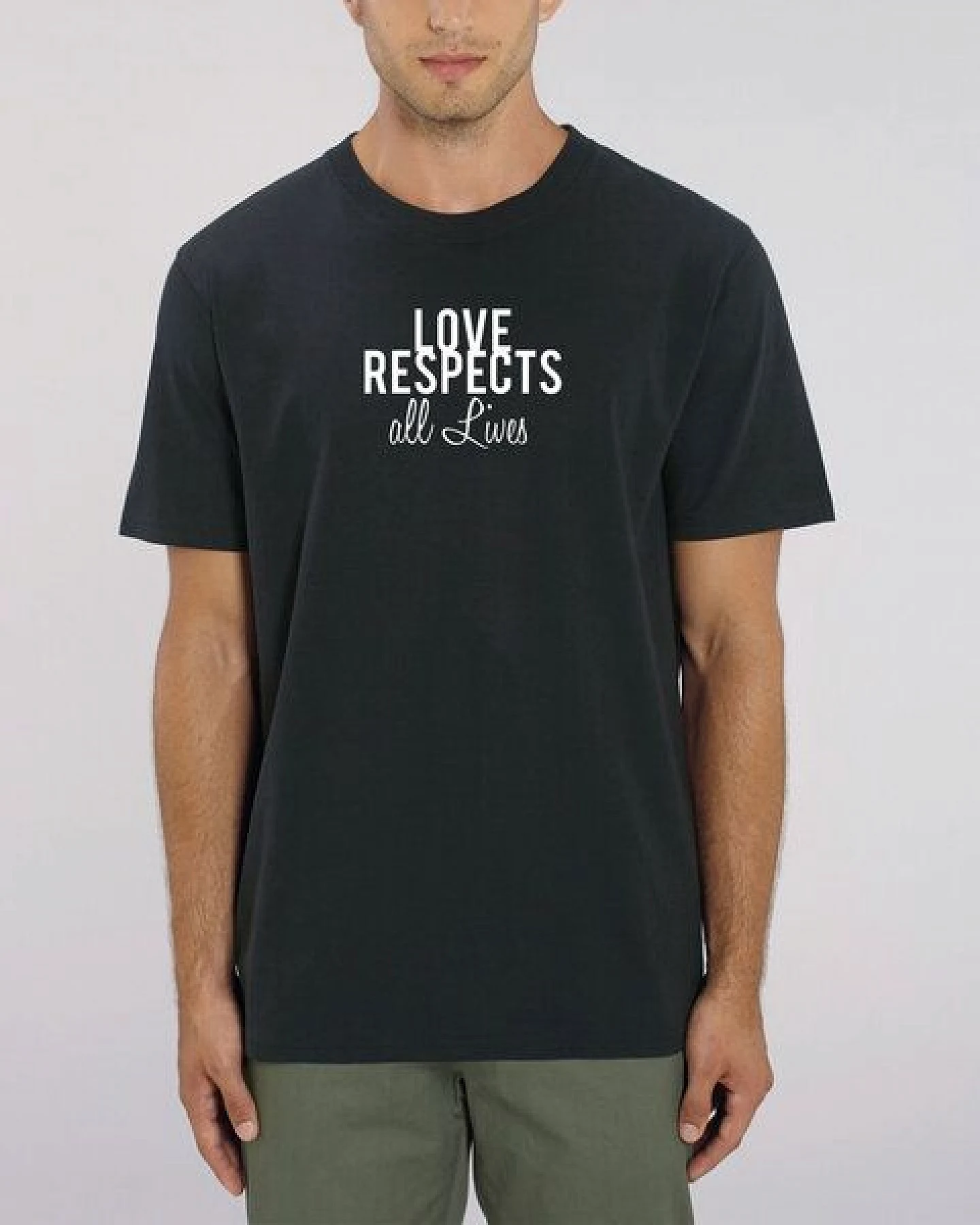 Human Family Bio Herren Rundhals T-Shirt "Spread Love - Respect" in 4 Farben – Ansicht 3