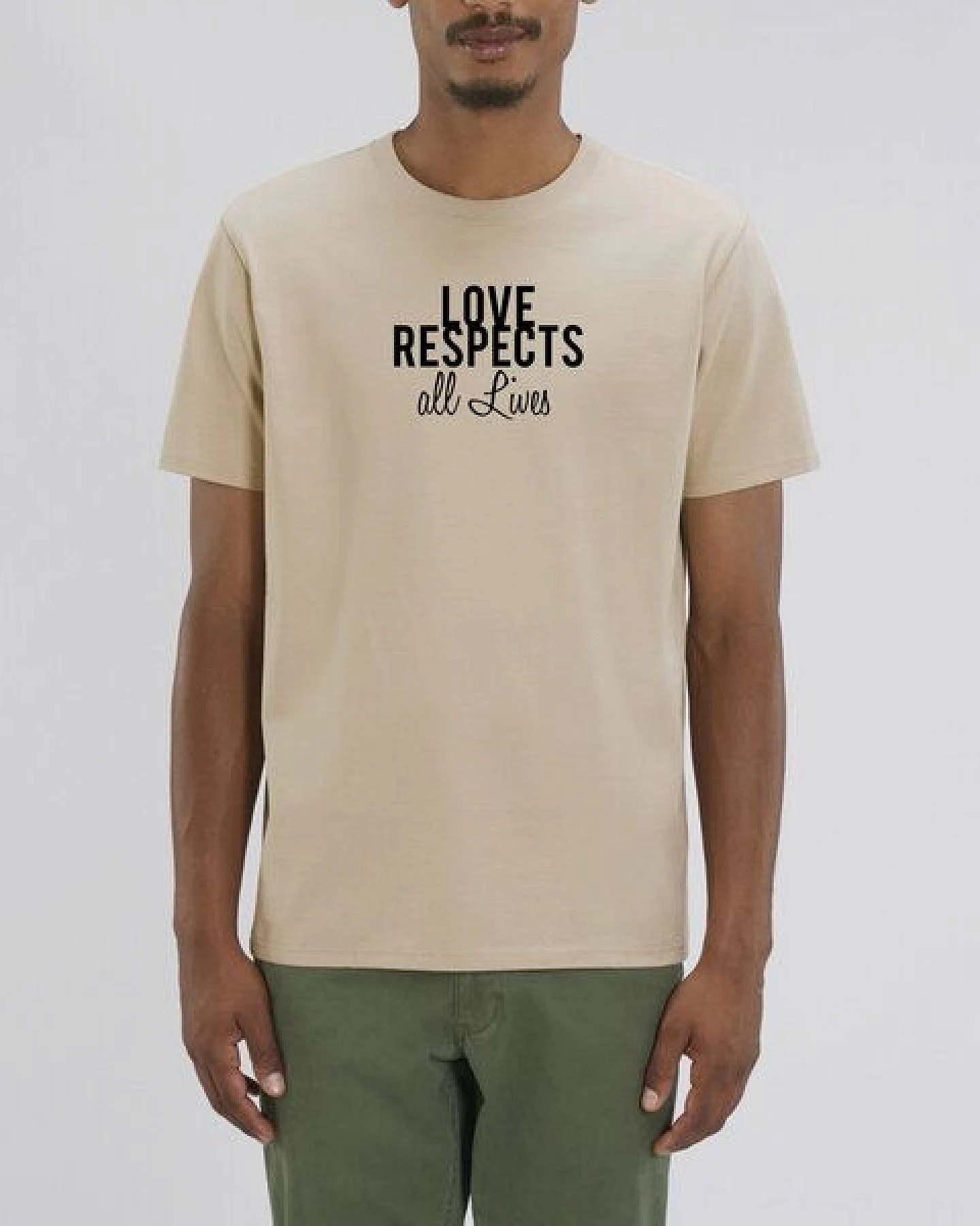 Human Family Bio Herren Rundhals T-Shirt "Spread Love - Respect" in 4 Farben – Ansicht 3