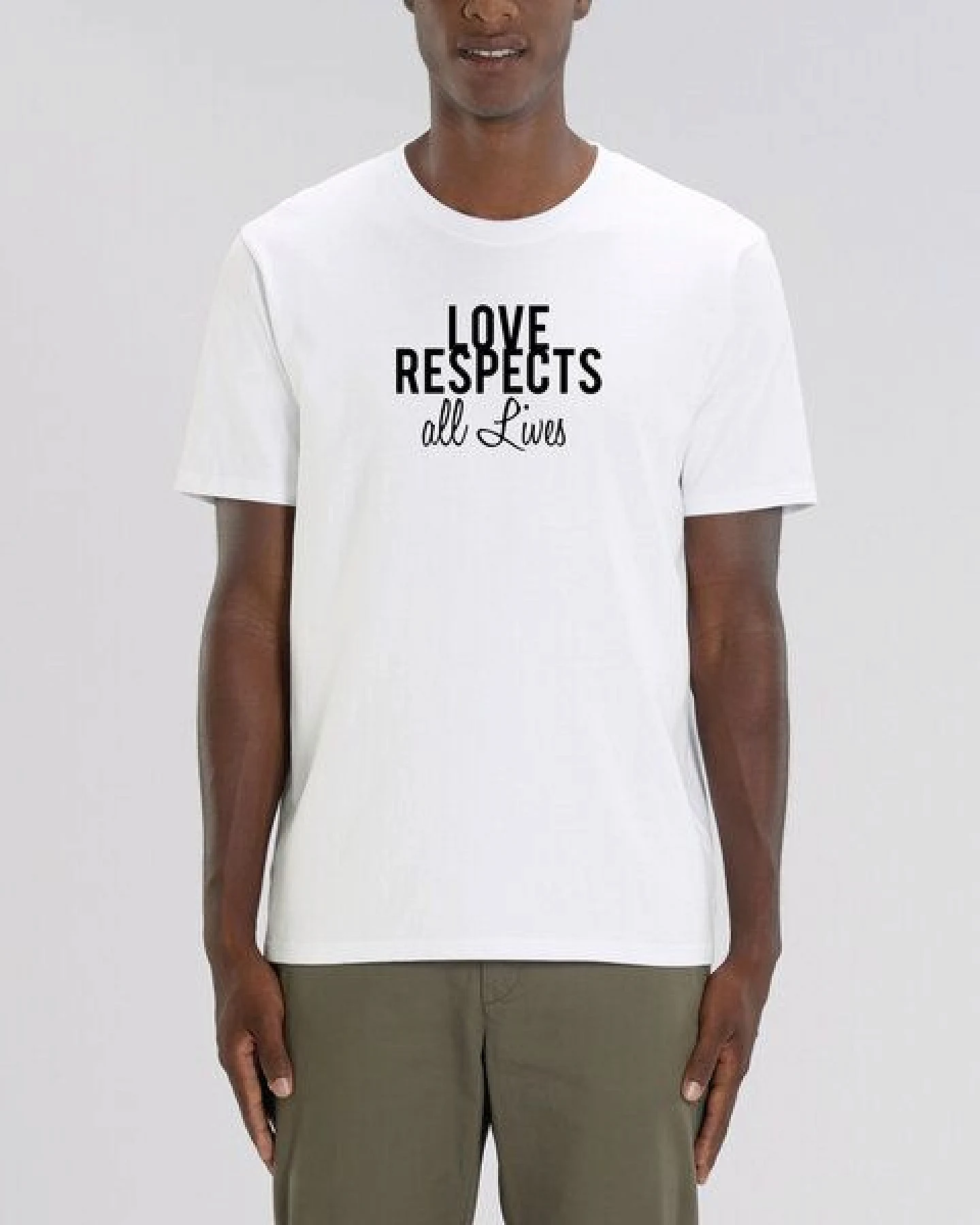 Human Family Bio Herren Rundhals T-Shirt "Spread Love - Respect" in 4 Farben – Ansicht 3