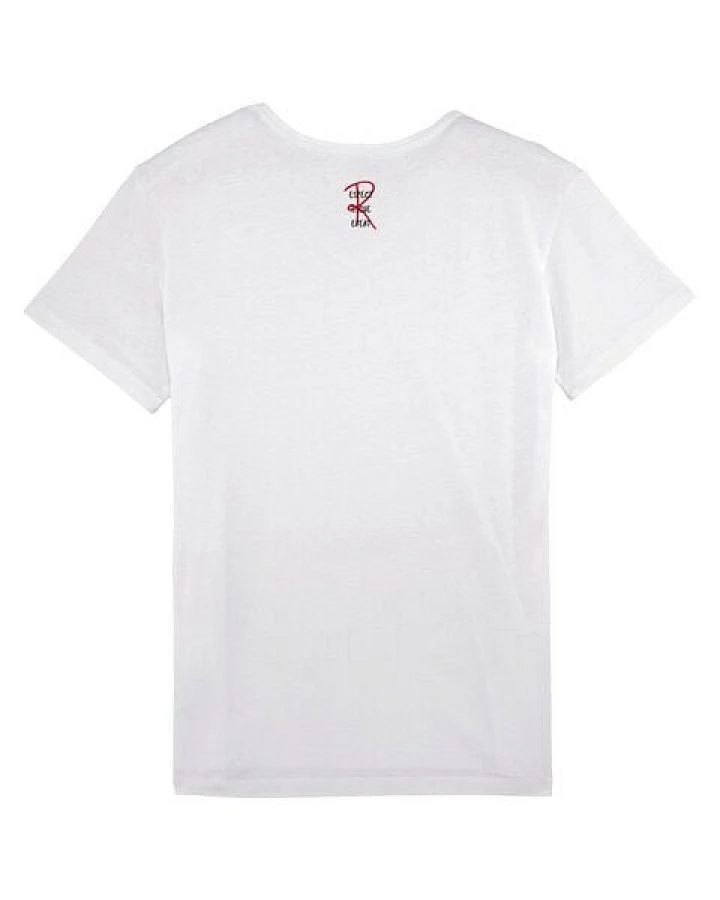 Human Family Bio Herren V-Neck T-Shirt "Chill - Rescue Repeat" in weiß