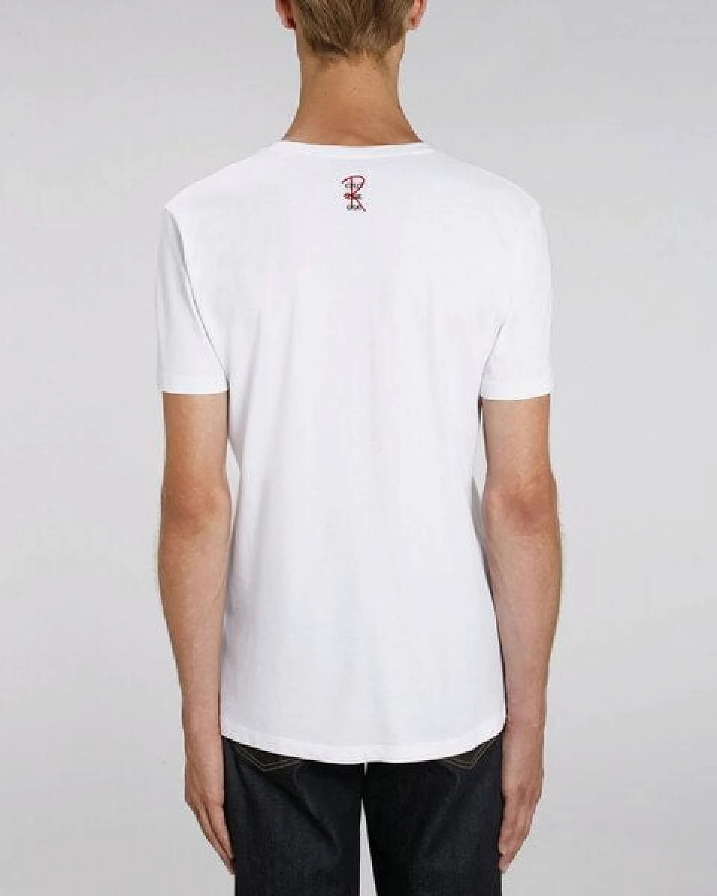 Human Family Bio Herren V-Neck T-Shirt "Chill - Rescue Repeat" in weiß – Ansicht 4