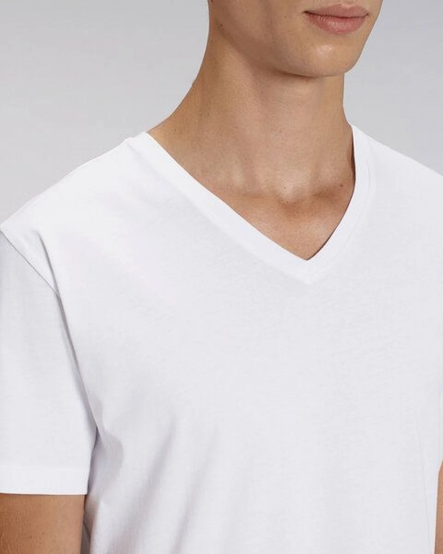 Human Family Bio Herren V-Neck T-Shirt "Chill - Rescue Repeat" in weiß – Ansicht 3