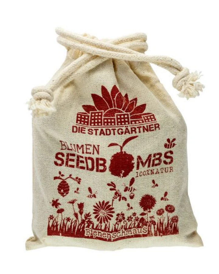 Die Stadtgärtner 8 Seedbombs "Bienenschmaus" im Mini-Jutebeutel