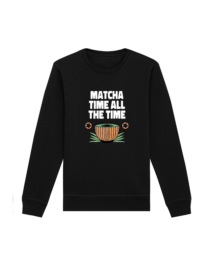 Oat Milk Club Damen vegan Sweatshirt Matcha Time All The Time Schwarz
