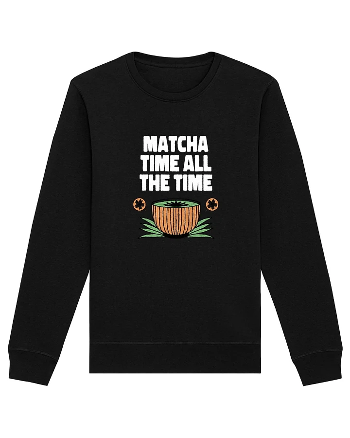 Oat Milk Club Damen vegan Sweatshirt Matcha Time All The Time Schwarz