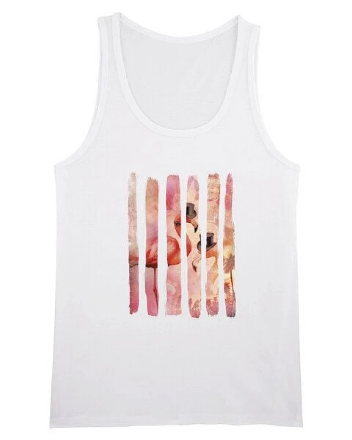 Human Family Bio Herren Tanktop "Start - Flamingo Stripes"