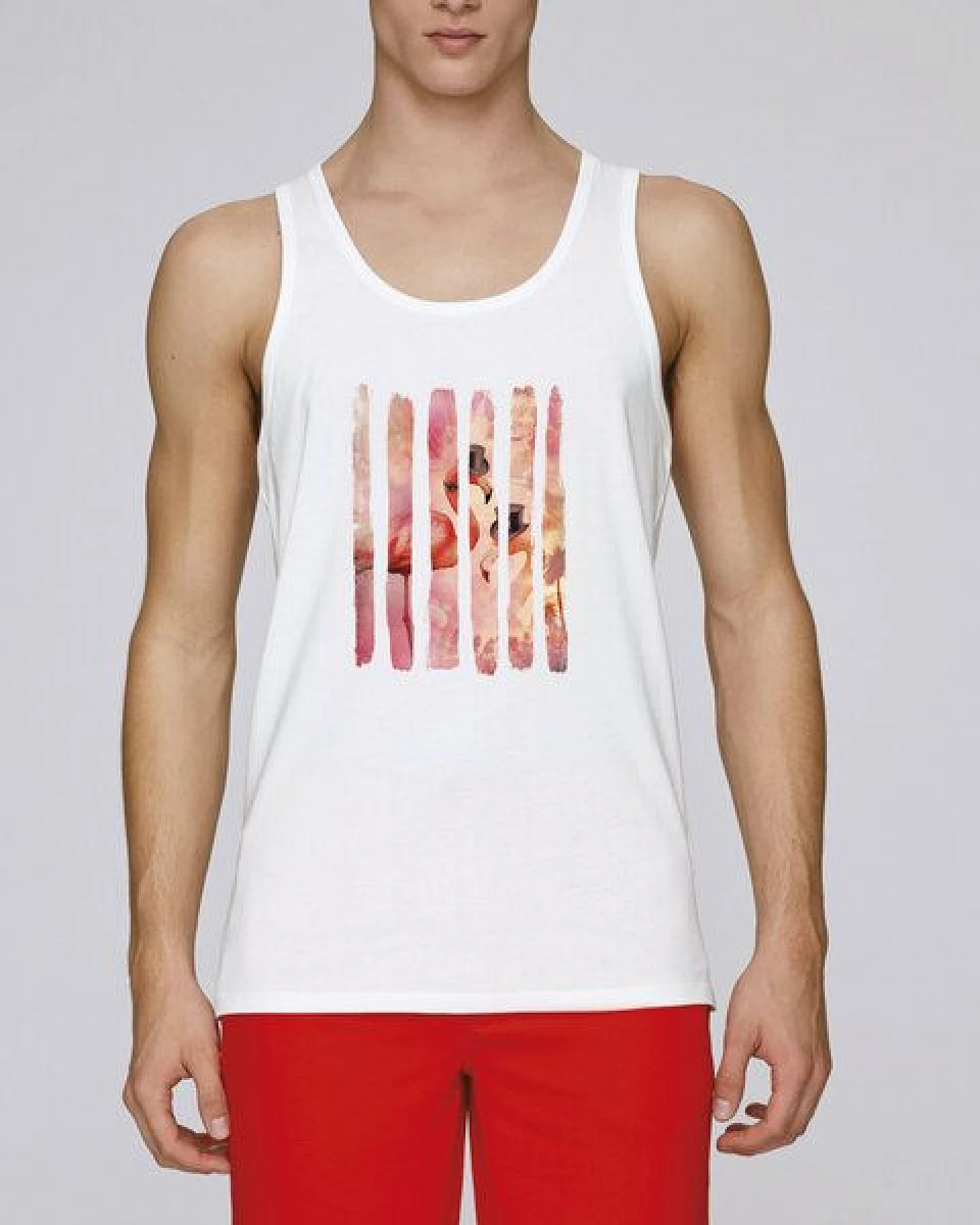 Human Family Bio Herren Tanktop "Start - Flamingo Stripes" – Ansicht 2