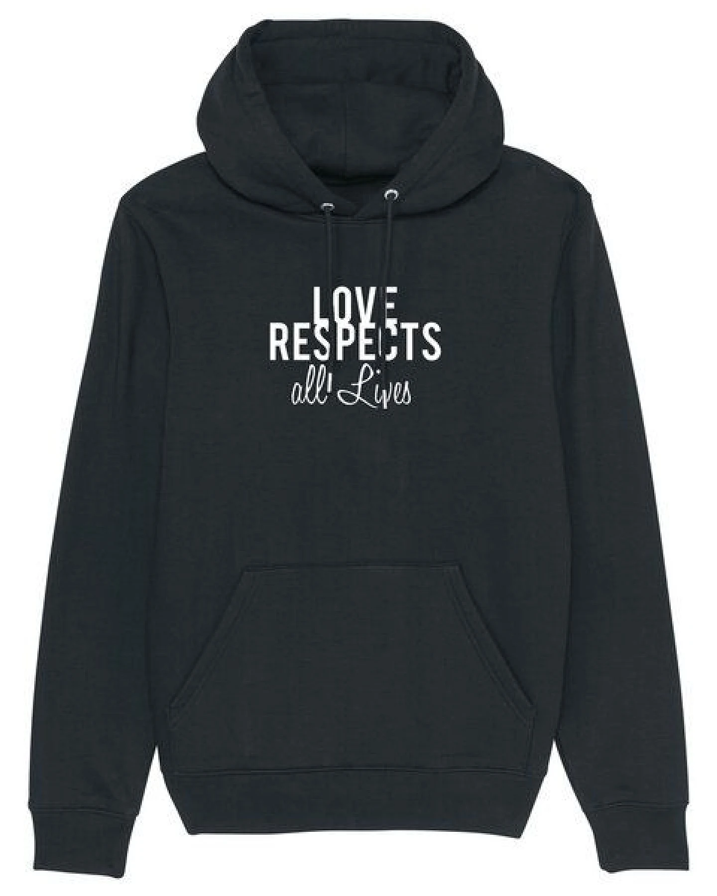 Human Family Bio Unisex-Hoodie "Love - Respects" mit 85 % Bio-Baumwolle – Ansicht 2