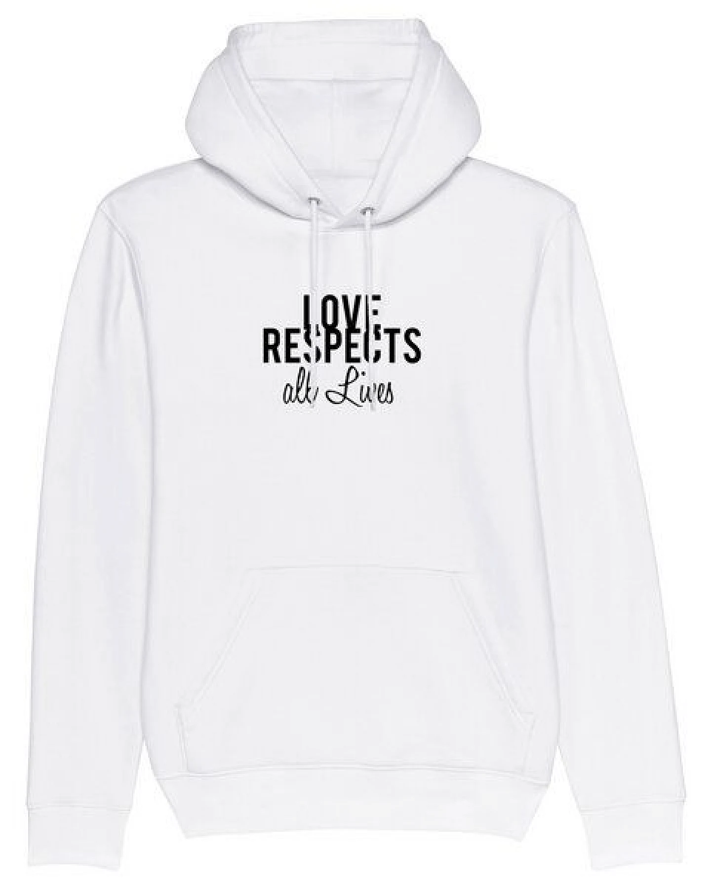 Human Family Bio Unisex-Hoodie "Love - Respects" mit 85 % Bio-Baumwolle – Ansicht 3