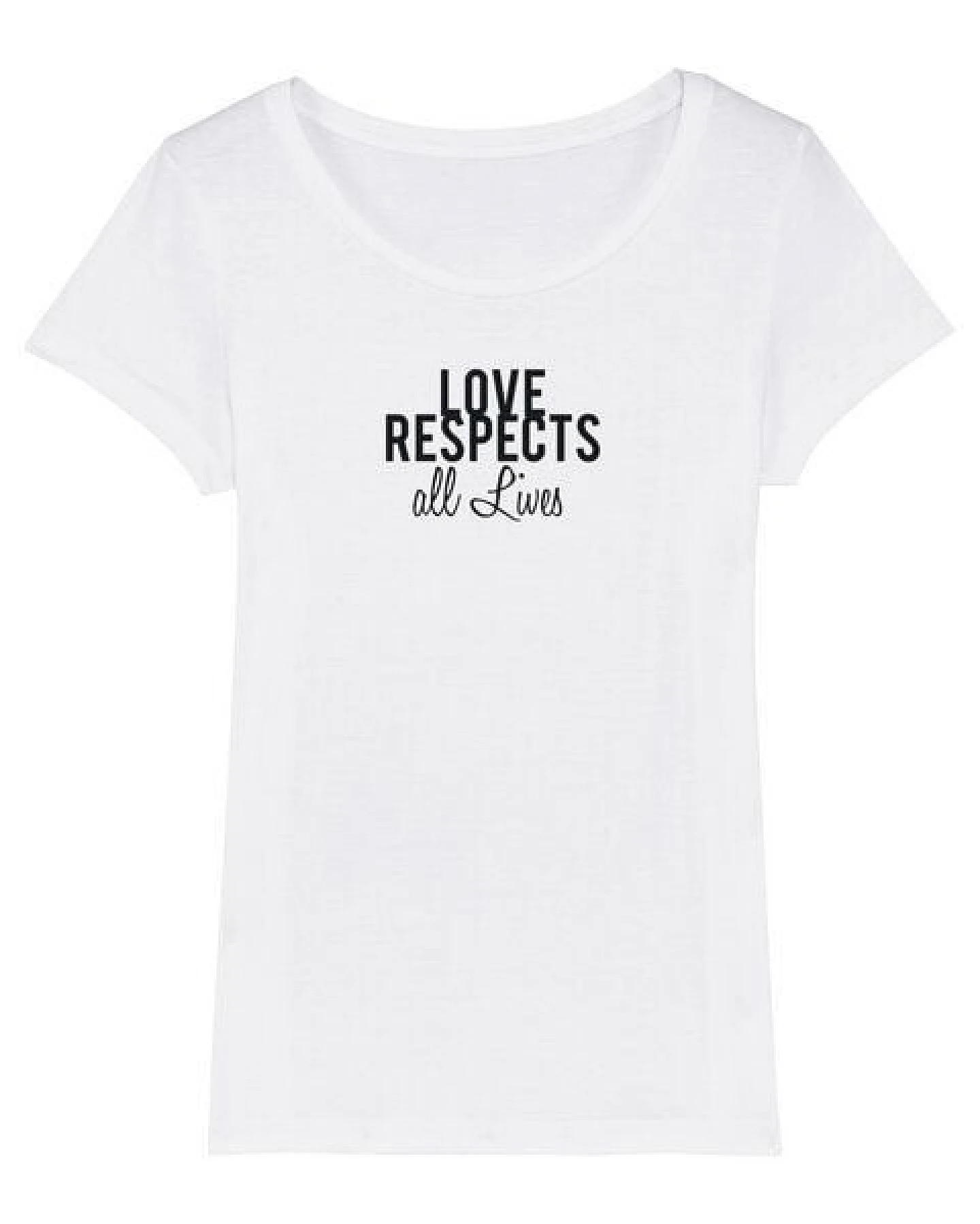 Human Family Bio Damen T-Shirt "Love - Respects" in 4 Farben – Ansicht 2