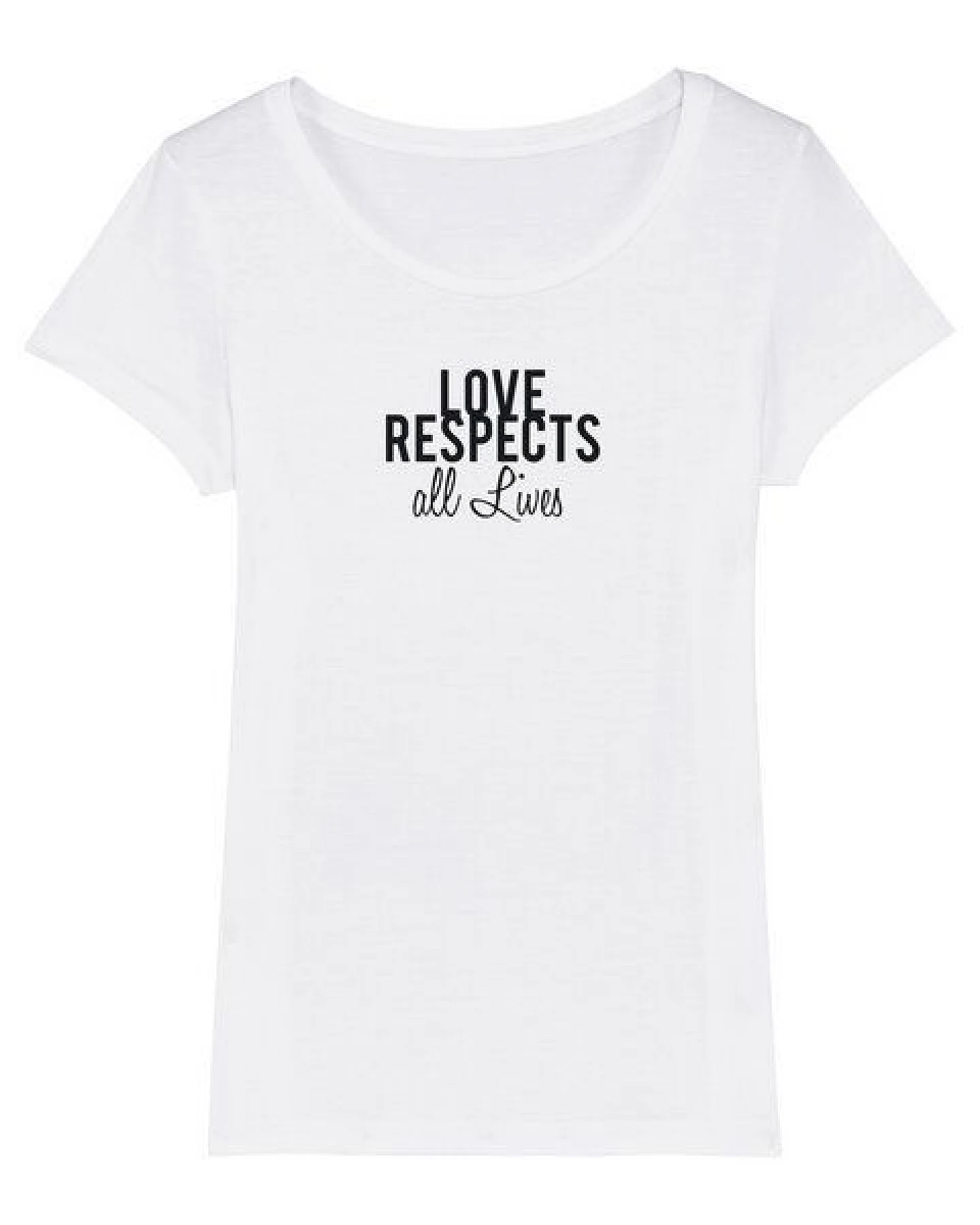 Human Family Bio Damen T-Shirt "Love - Respects" in 4 Farben – Ansicht 2