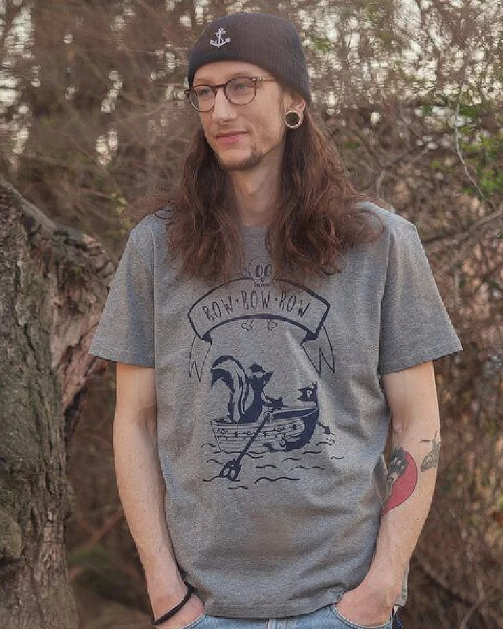 päfjes Sven Stinktier der Pirat - Männer T-Shirt - Fair Wear - Heather Grey