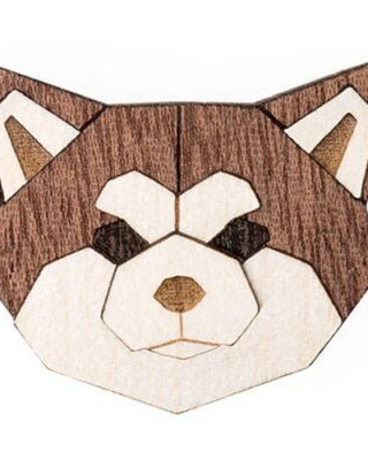 BeWooden Brosche aus Holz "Akita Inu"