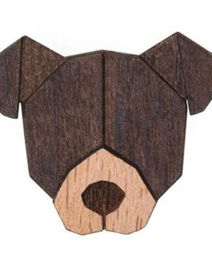 BeWooden Brosche aus Holz "Pit Bull Terrier