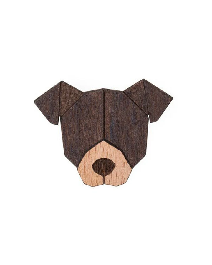 BeWooden Brosche aus Holz "Pit Bull Terrier