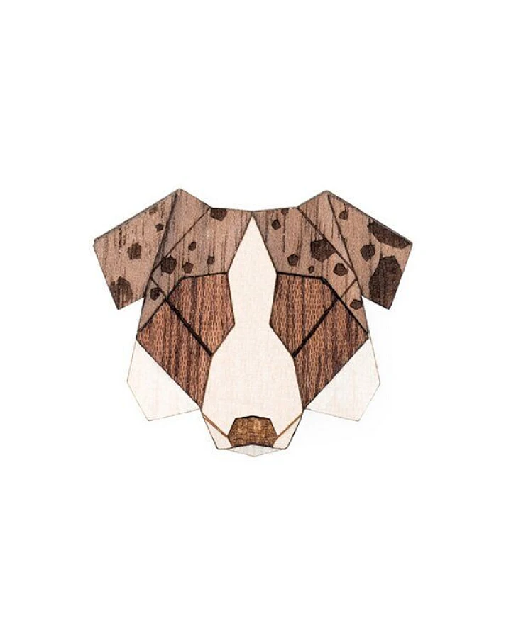 BeWooden Brosche aus Holz "Australian Shepherd Dog"