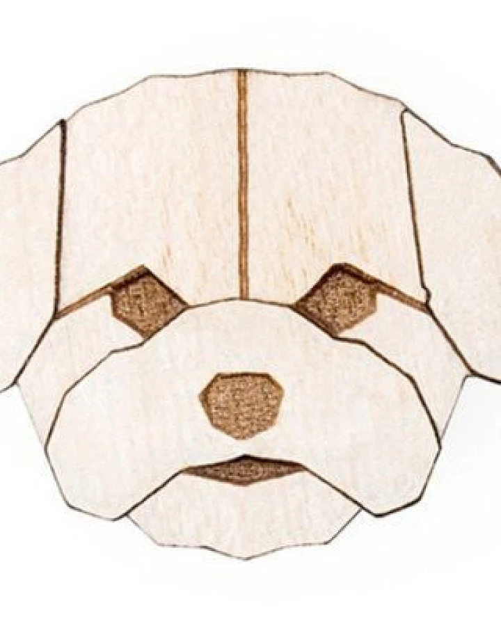 BeWooden Brosche aus Holz "Bichon Frise"