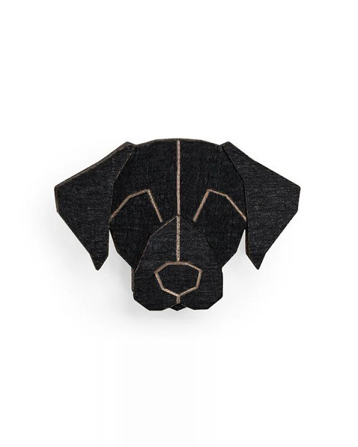 BeWooden Brosche aus Holz "Black Labrador"