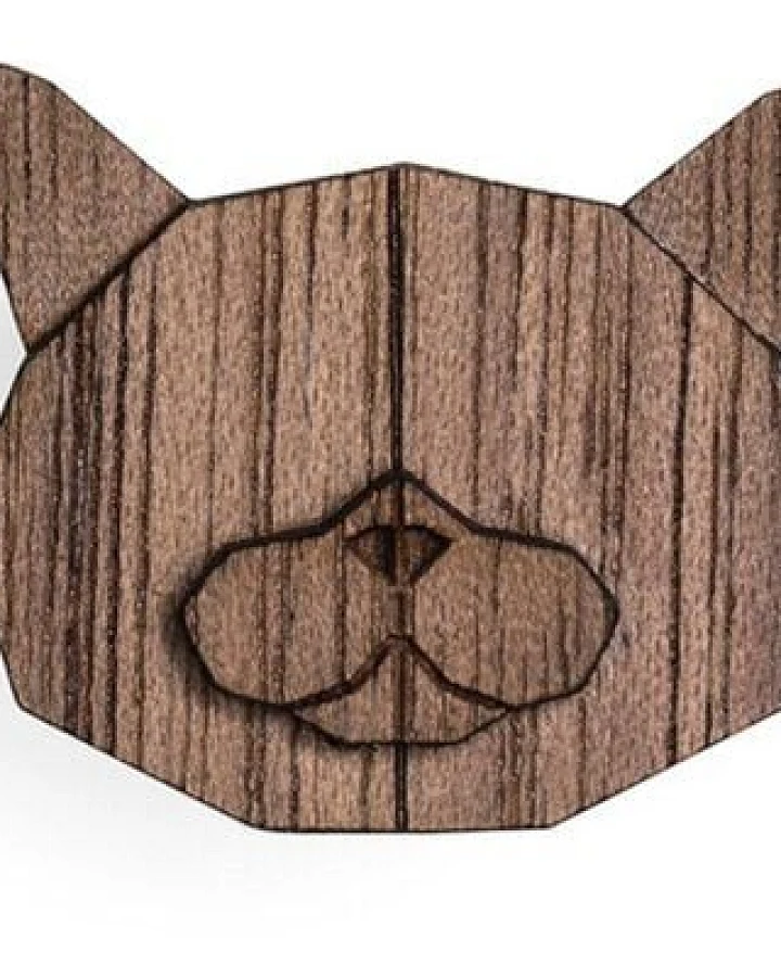 BeWooden Brosche aus Holz "British Cat"| Mode Schmuck