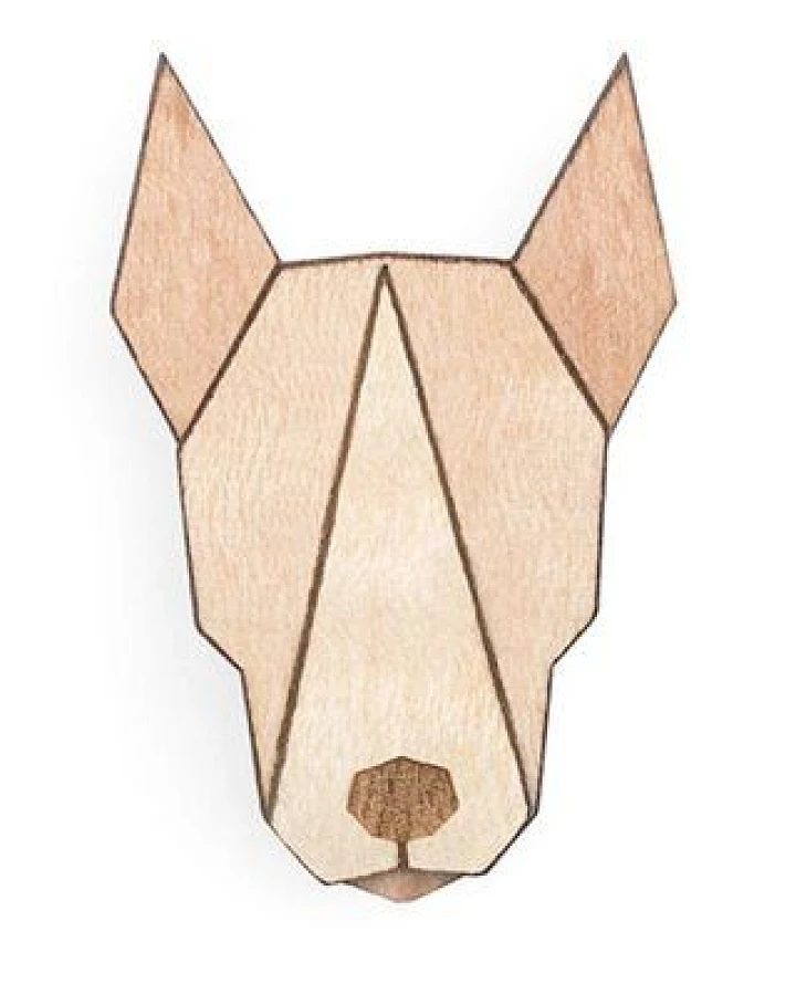 BeWooden Brosche aus Holz "Bull Terrier"