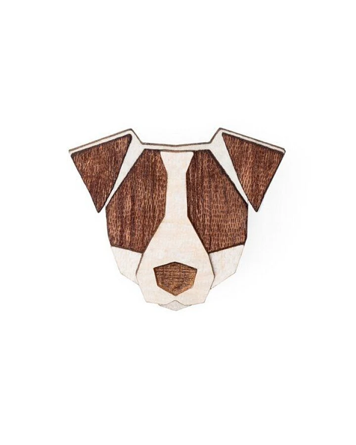 BeWooden Jack Russell Brosche aus Holz – nachhaltiger, handgemachter Hunde-Anstecker