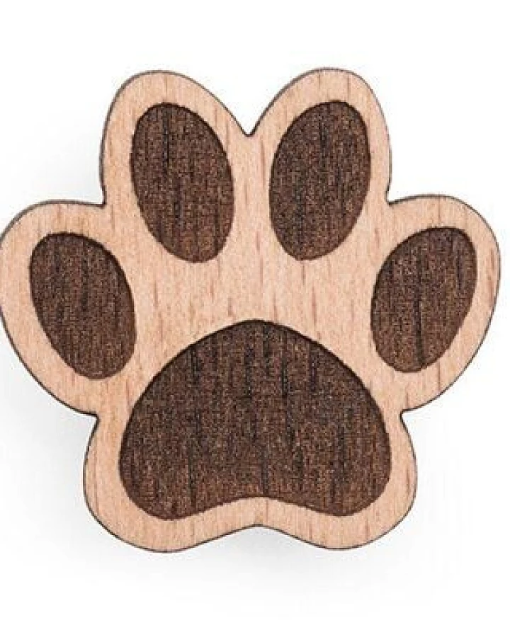 BeWooden Brosche aus Holz - Pfote