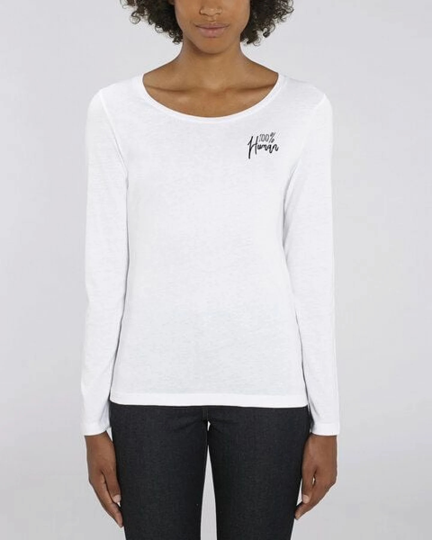 Human Family Bio Damen Longsleeve Shirt - Joker "100% Human" in 3 Farben – Ansicht 4