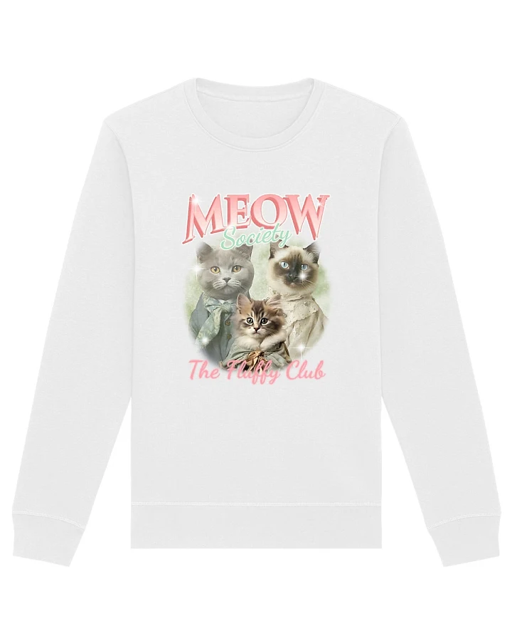 Oat Milk Club Damen vegan Sweatshirt Meow Society Weiß