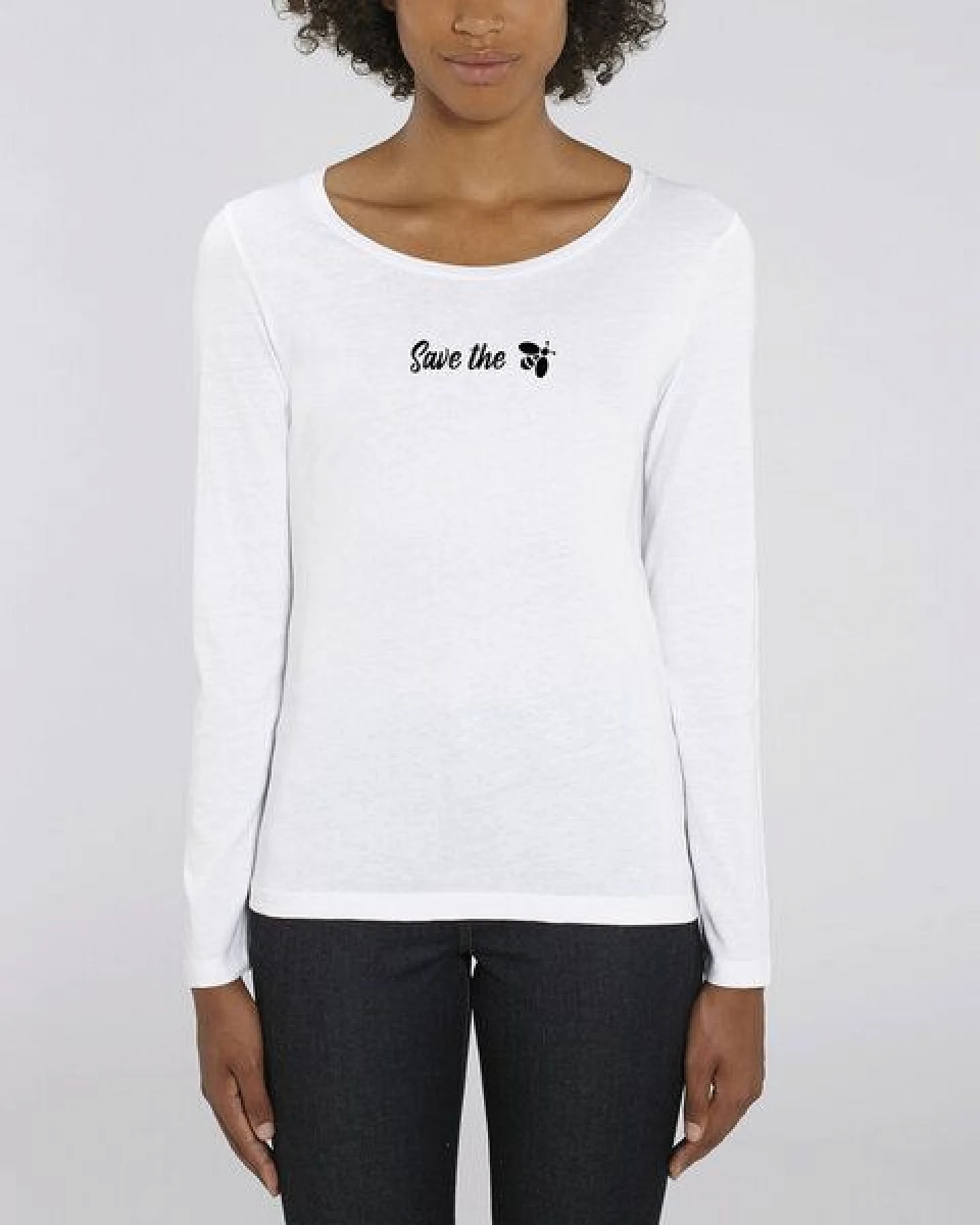 Human Family Bio Damen Longsleeve Shirt - Joker "Save the Bees" in 3 Farben – Ansicht 3