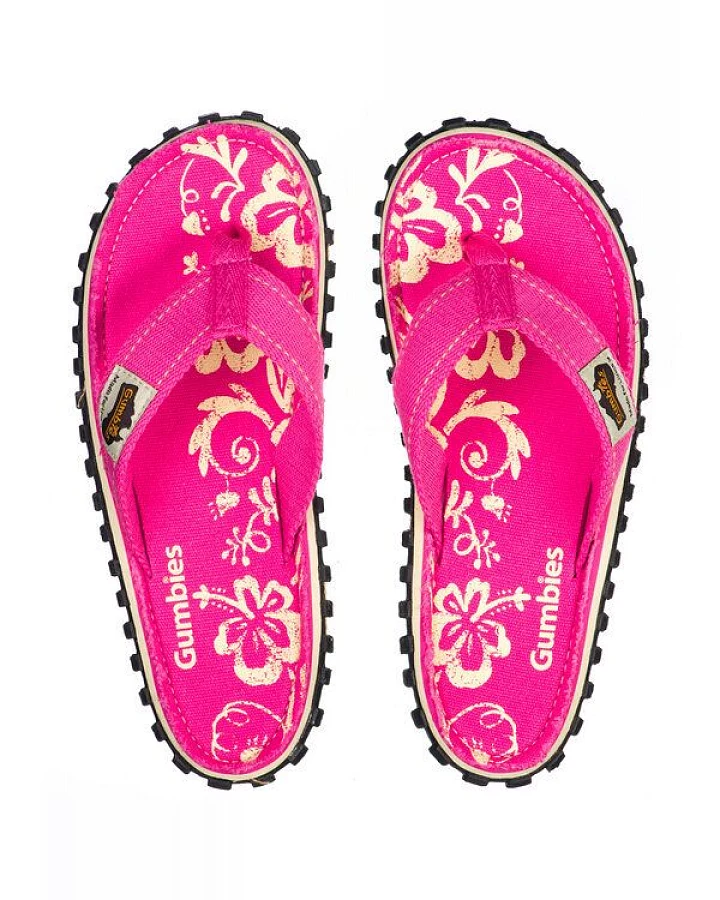 GUMBIES Pink Hibiscus – Vegane Sommer-Sandalen für Damen