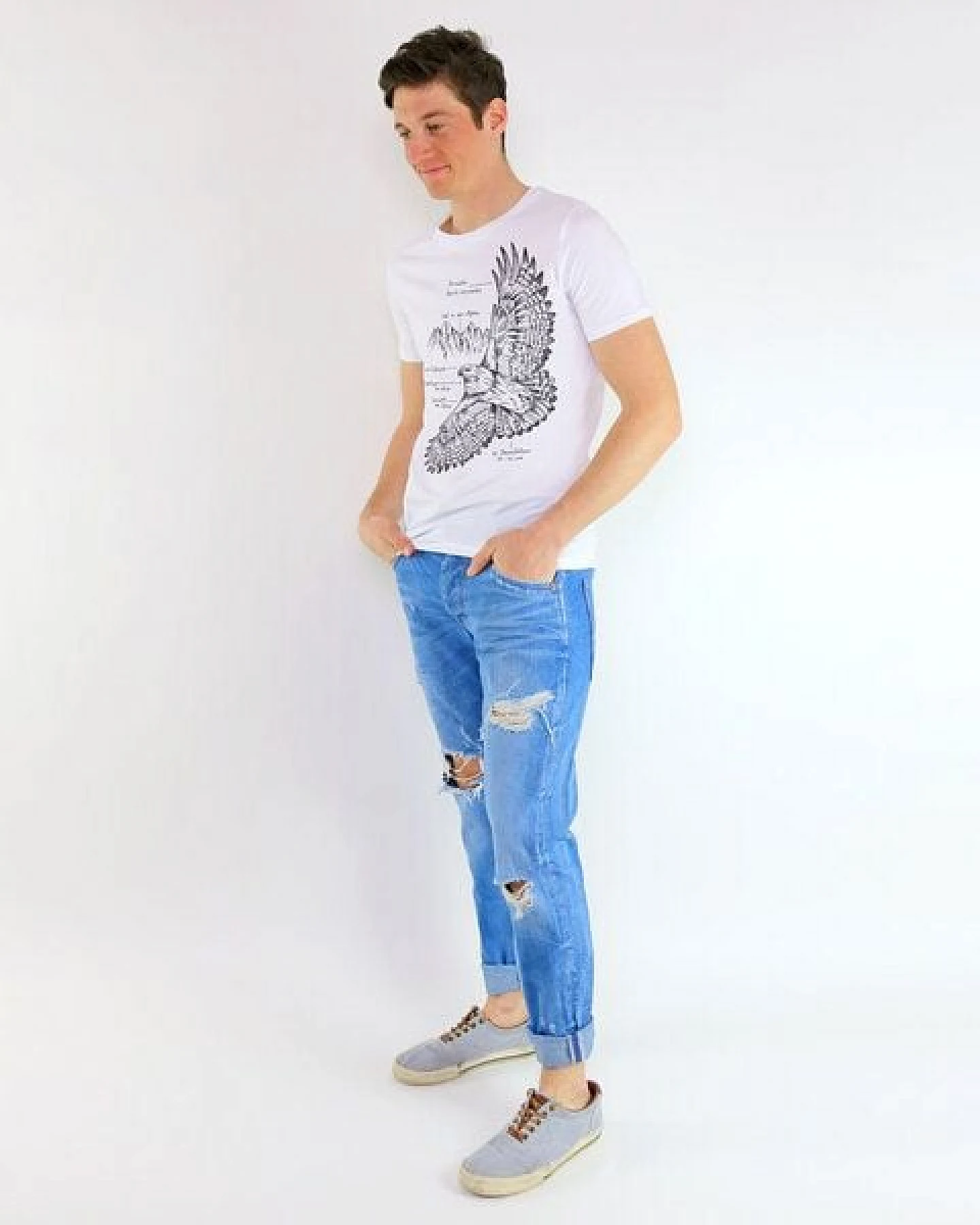 GARY MASH Shirt Eagle aus Biobaumwolle Weiß – Ansicht 4