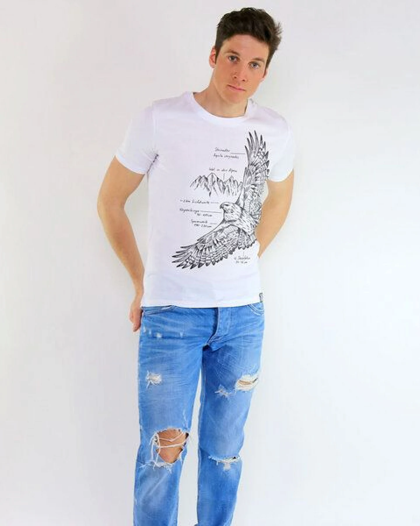 GARY MASH Shirt Eagle aus Biobaumwolle Weiß – Ansicht 2