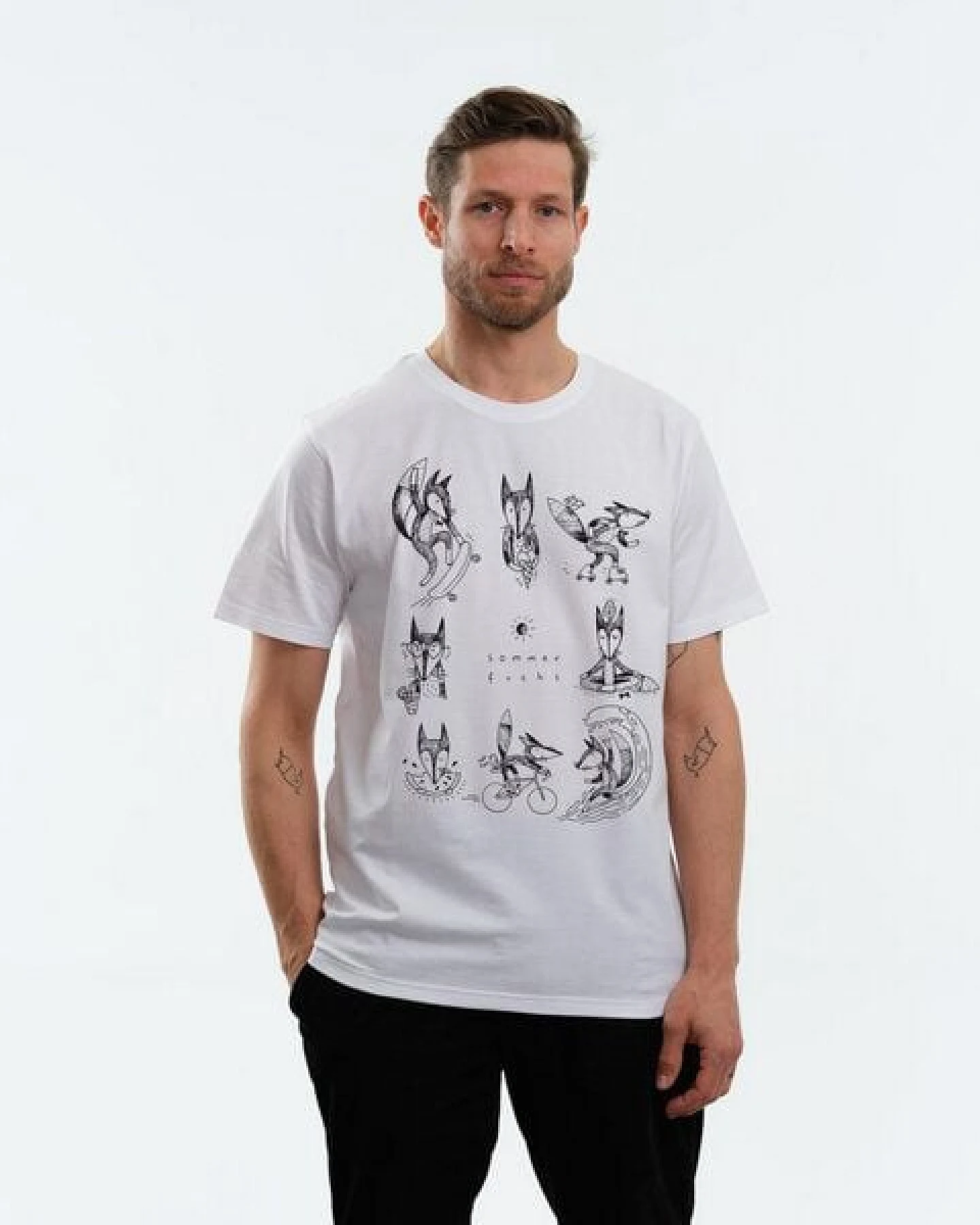 GARY MASH Shirt Sommerfuchs aus Biobaumwolle Weiß – Ansicht 3