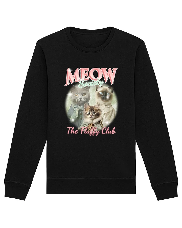 Oat Milk Club Damen vegan Sweatshirt Meow Society Schwarz