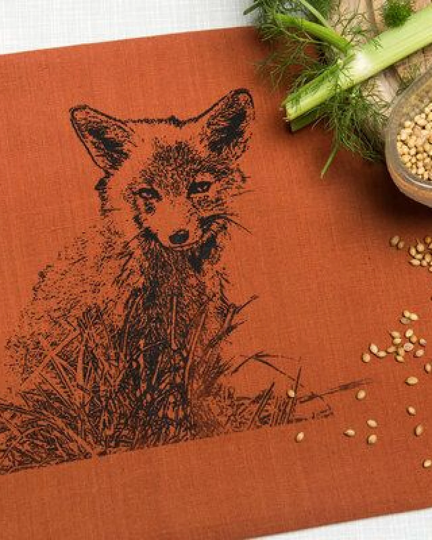 Hirschkind Bio & Fair-Trade-Geschirrtuch "Junger Fuchs" foxy – Ansicht 2