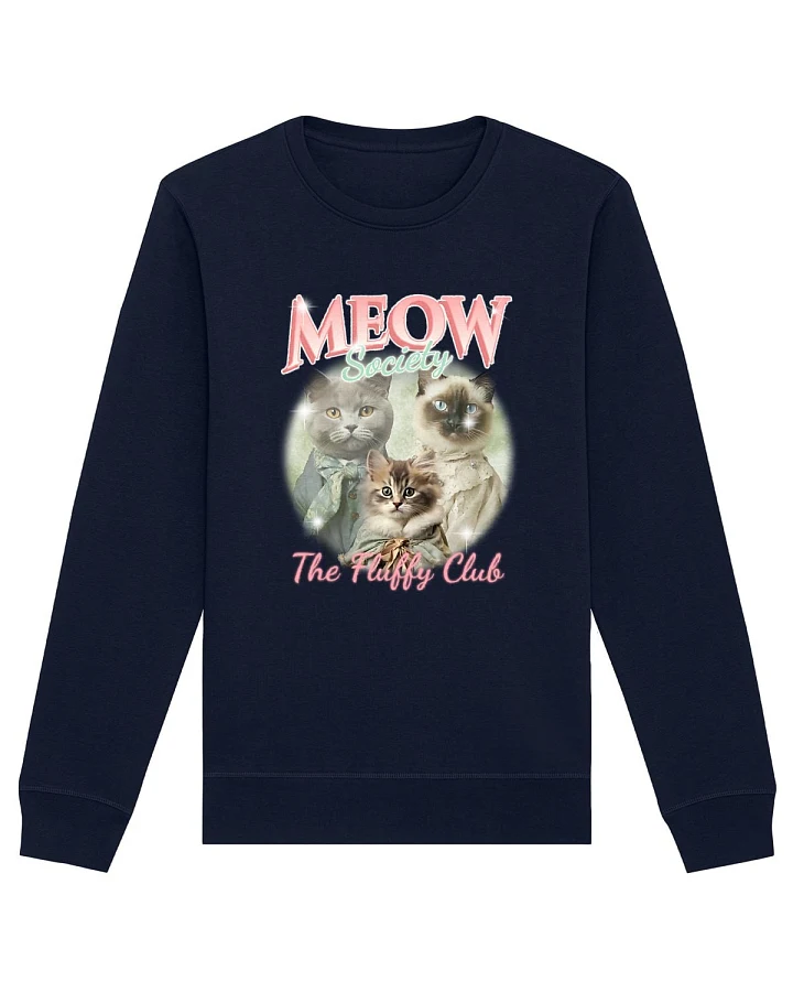 Oat Milk Club Damen vegan Sweatshirt Meow Society Marineblau