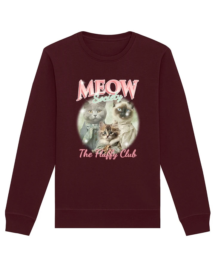 Oat Milk Club Damen vegan Sweatshirt Meow Society Burgundy