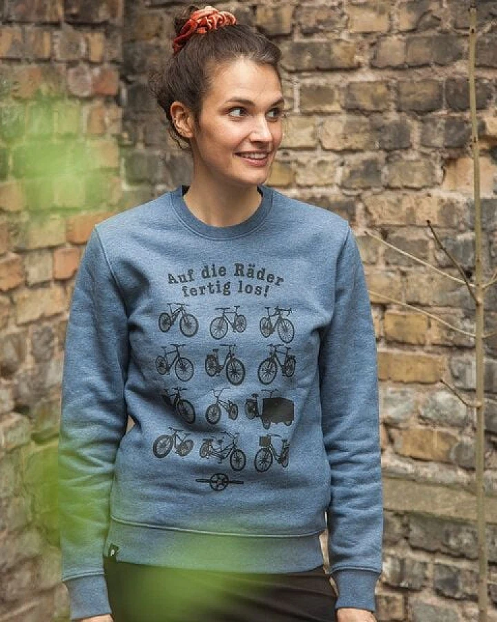 päfjes Auf die Räder fertig los - Fair Wear Unisex Sweater - Dark Heather Blue