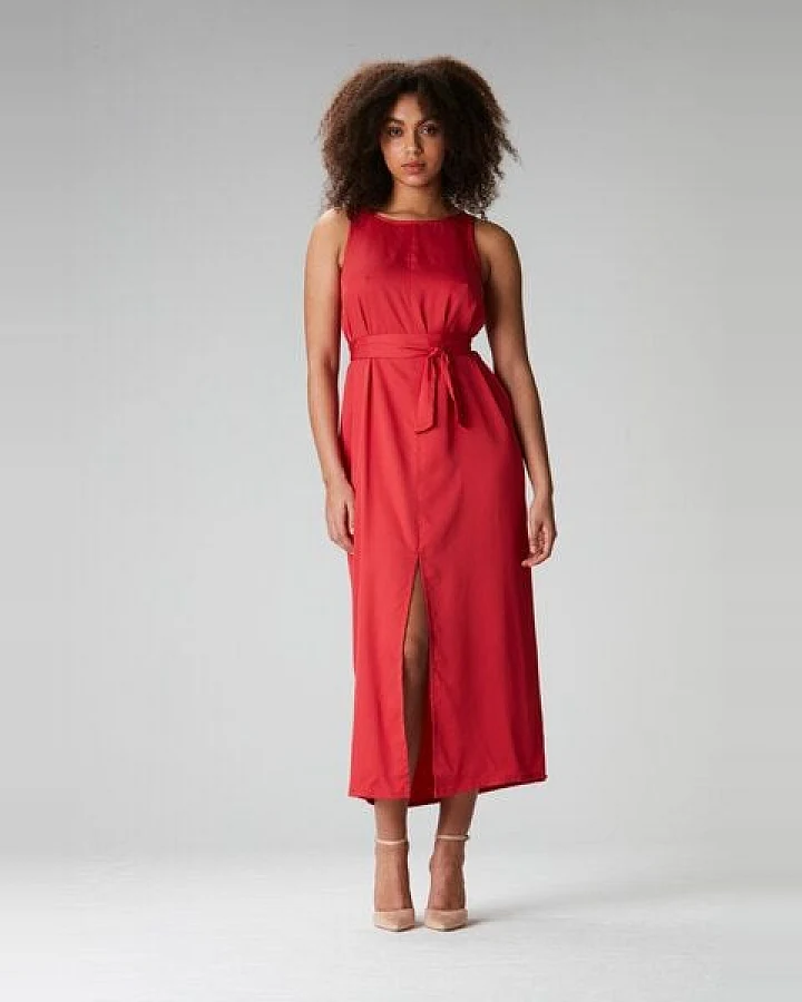 Studio Hertzberg Maxikleid Tulpinaa - elegantes Maxikleid mit Schlitz für Anlässe