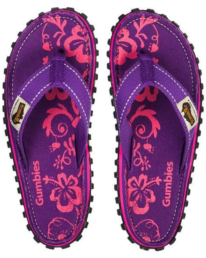 GUMBIES Purple Hibiscus – Vegane Badesandalen für Damen