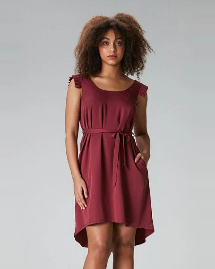Studio Hertzberg MET-TTE Kleid - Knielanges Kleid mit gerafften Ärmeln