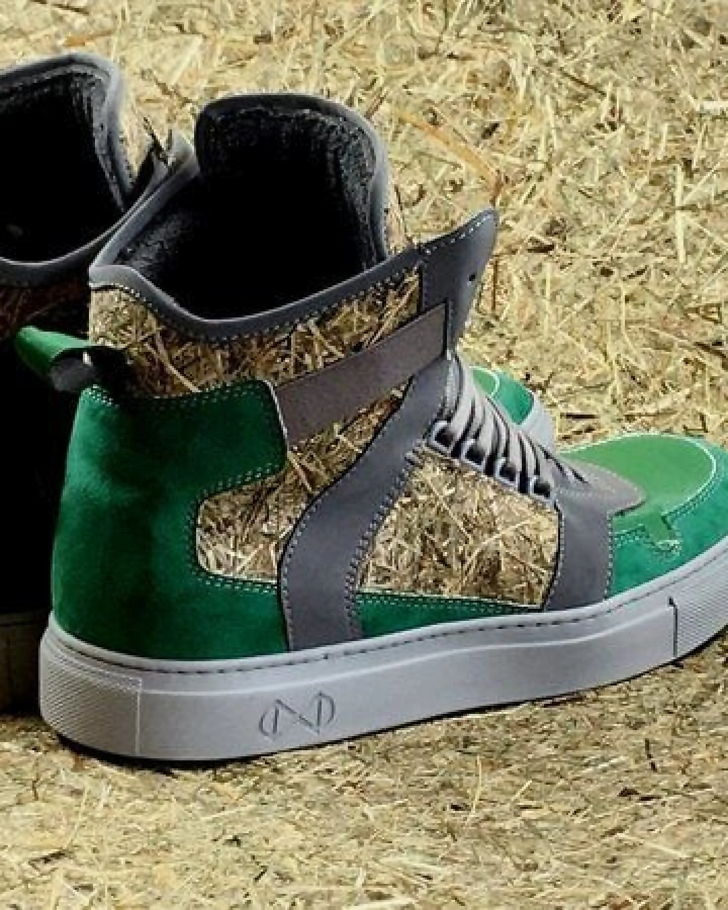 veganer hoher Sneaker aus Bio-Materialien "nat-2 Almwiese" grün – Ansicht 4