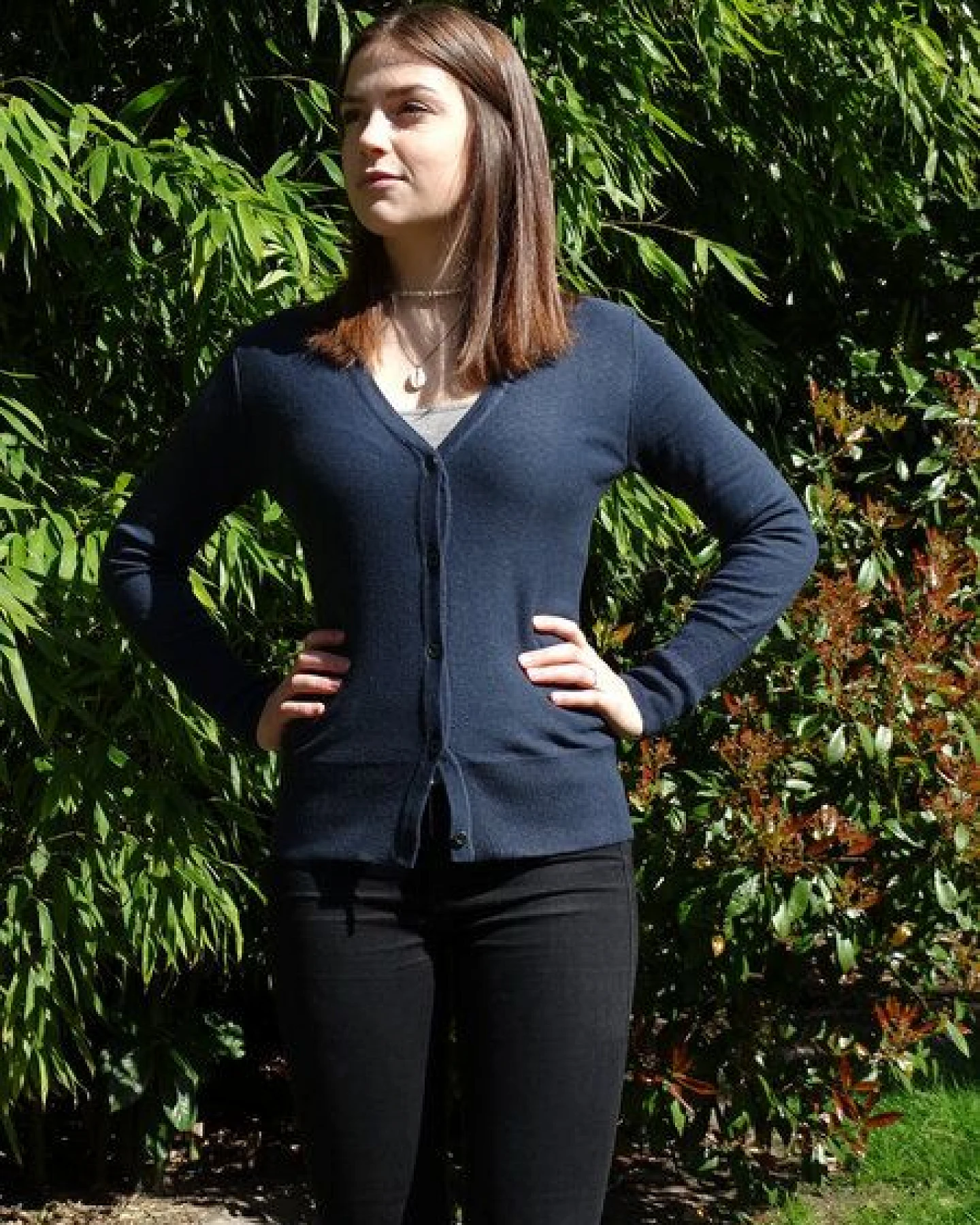 NATIVE SOULS Strick Short-Cardigan Damen - navy – Ansicht 2